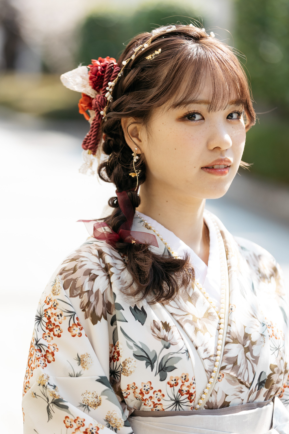 成人式前撮り・後撮りの振袖着付けとヘアセット